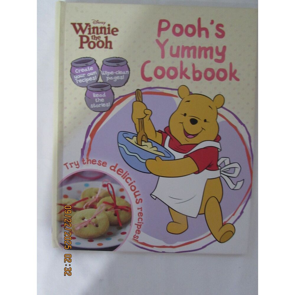 Children book Pooh's Yummy Cookbook Recipes places for notes unused Eeyore